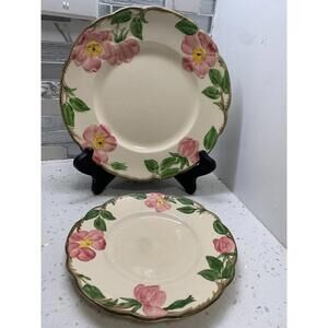 Set 2 Franciscan Rose Plates Salad 8” & Desert Bread & Butter Saucer Dessert 6”